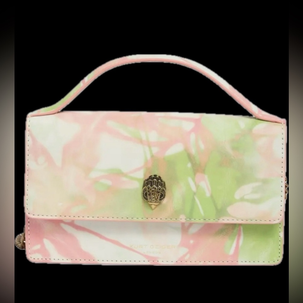 Kurt Geiger pastel pink and green tie-dye crossbody bag